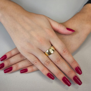 Złoty Pierścionek Krzyżyk z Cyrkoniami pr. 585 - JubilerSezam.pl