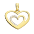 Serduszko złote z sercem z cyrkoniami