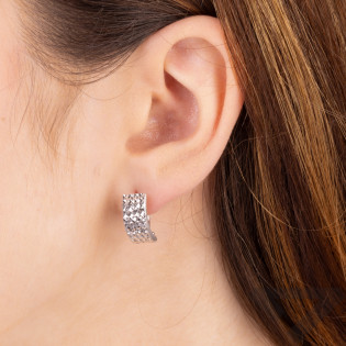 Kolczyki srebrne prostokątne grawerowane blaszki OL CSK150 próba 925