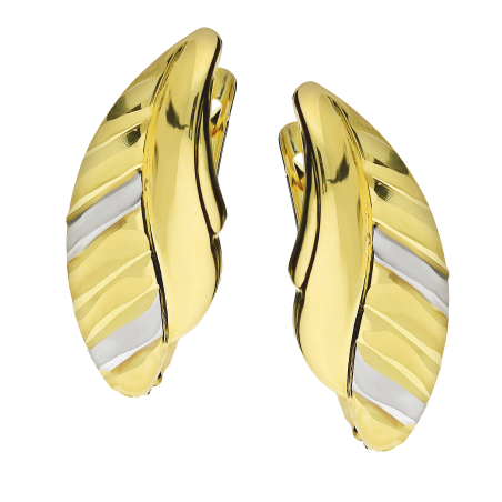 Kolczyki złote blaszka listek/ang.zap. S3 KRZ2-14 próba 585