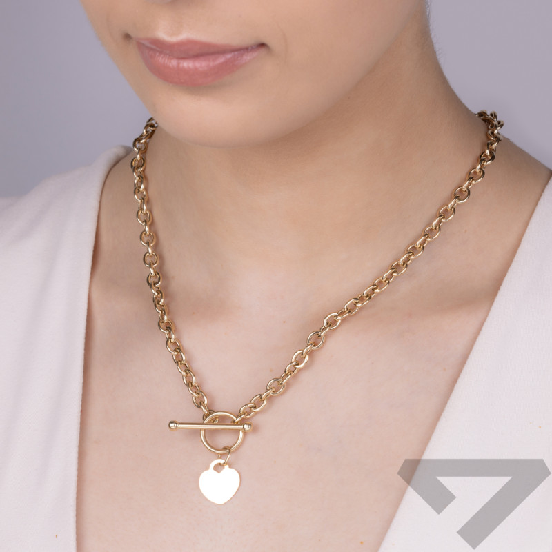 Naszyjnik złoty serce blaszka/rolo+toggle AR VXHON11851 próba 585
