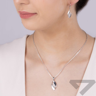 Komplet srebrny kolczyki i zawieszka łezka z cyrkoniami w środku OL ZS-EP547 próba 925