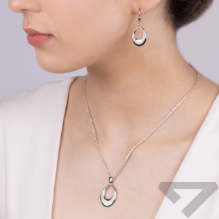 Komplet srebrny kolczyki i zawieszka kropla z cyrkoniami OL ZS-EP647 próba 925
