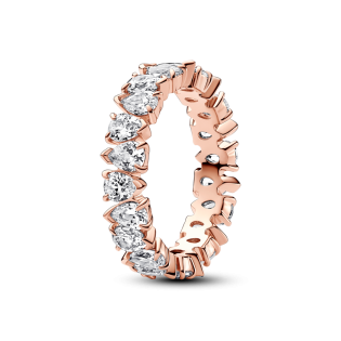 Pierścionek Pandora obrączka z naprzemianległymi lśniącymi kamieniami183021C01