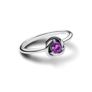 Pierścionek Pandora z symbolem wieczności i fioletowym kamieniem 192993C02 próba 925
