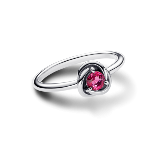 Pierścionek Pandora z symbolem wieczności i różowym kamieniem 192993C10 próba 925