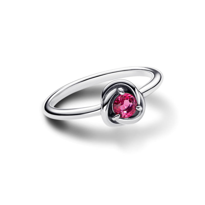 Pierścionek Pandora z symbolem wieczności i różowym kamieniem 192993C10 próba 925