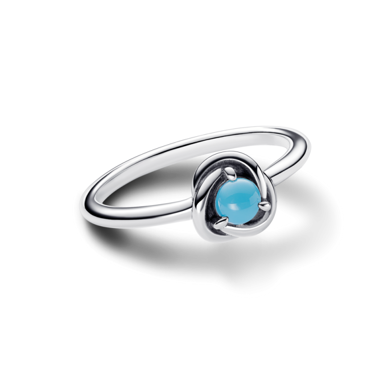 Pierścionek Pandora z symbolem wieczności i turkusowym kamieniem 192993C12 próba 925
