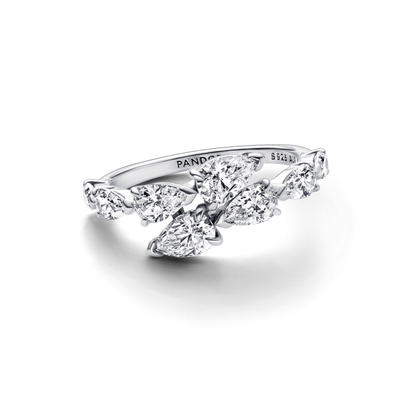 Lśniący przeplatany pierścionek Pandora obrączka 193004C01 próba 925