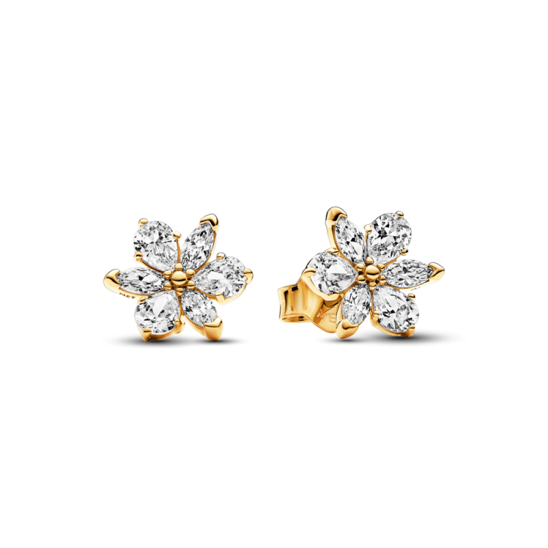 Kolczyki sztyfty Pandora z lśniącym motywem roślinnym 262633C01