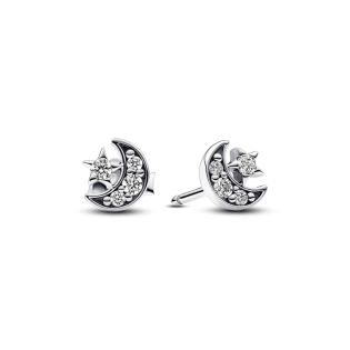 Kolczyki sztyfty Pandora Lśniący księżyc i gwiazda 292990C01 próba 925