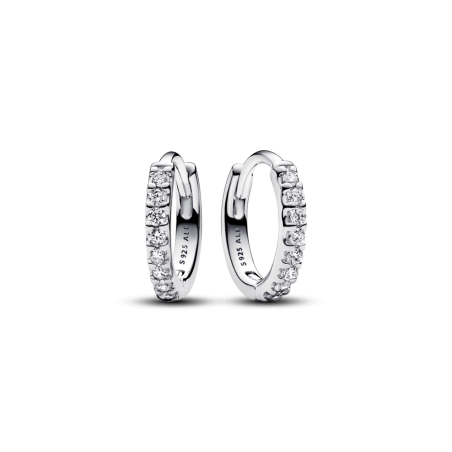 Srebrne Kolczyki Kółka Pandora Lśniące 293015C01 - JubilerSezam.pl