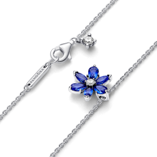 Naszyjnik Pandora z niebieskim wisiorkiem z motywem roślinnym 392387C02