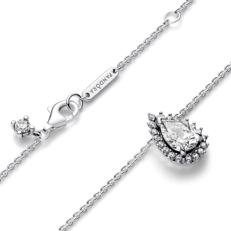 Naszyjnik z lśniącą zawieszką w kształcie łezki Pandora 392832C01 próba 925