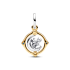Srebrno-złoty charms-zawieszka Disney Myszka Miki i Myszka Minnie z obrotowym księżycemE 762955C01