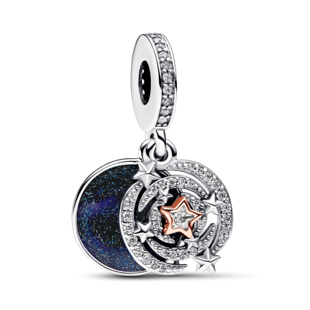 Srebrno-złoty charms-zawieszka Spadająca gwiazda Pandora 782975C01