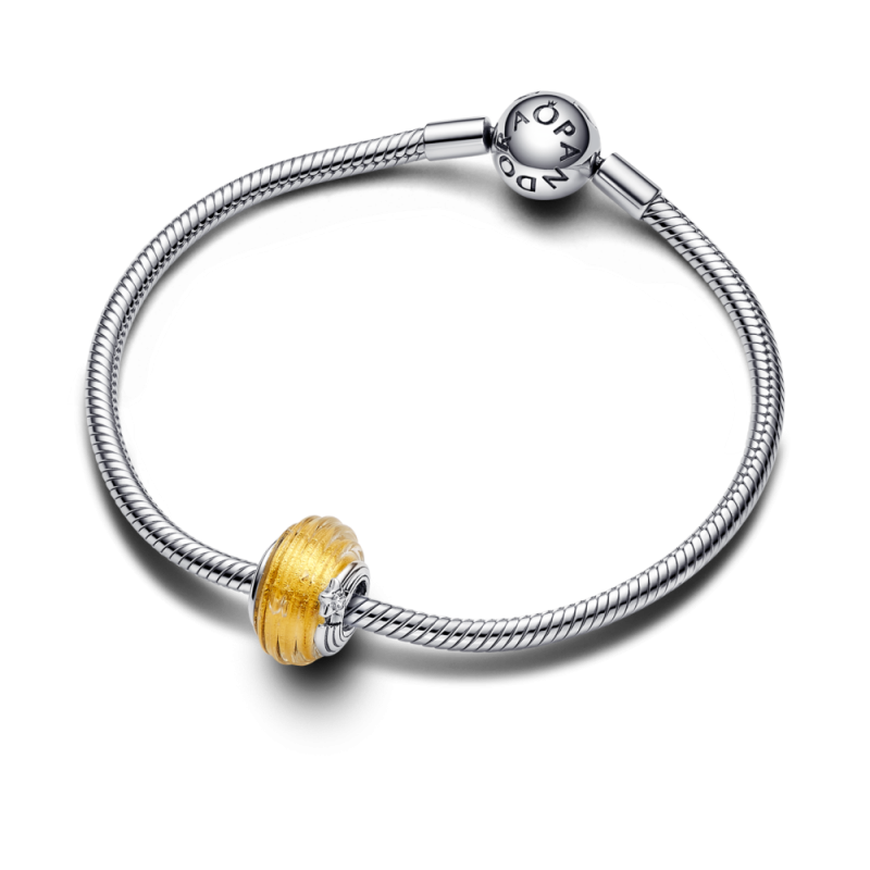 Charms Spadająca gwiazda ze żłobionego szkła Murano Pandora 792982C01 próba 925