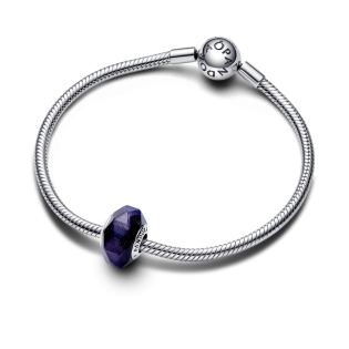 Fasetowany charms z niebieskiego szkła Murano Pandora 792984C00 próba 925