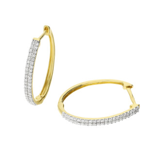 Kolczyki złote z rzędem diamentów/zatrzask LC JE4362 Y próba 585