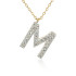 Naszyjnik złoty literka M z diamentami/rolo AW 09117 Y-M próba 585