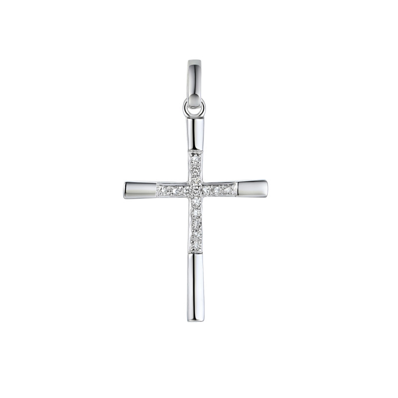 Krzyżyk LINE-0,04ct AW 34339 Y białe złoto próba 585