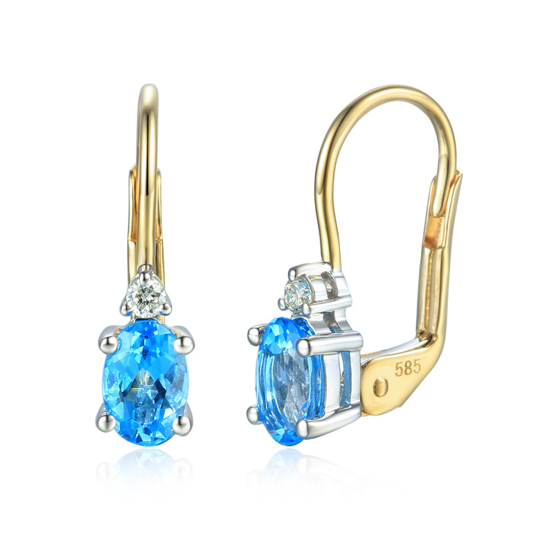 Pierścionek topaz blue 0,83ct+bryl.0.08ct AW 37303 YW-TO owal próba 585