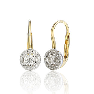 Kolczyki złote kółko z diamentami/ang.zap. AW 74954 YW próba 585