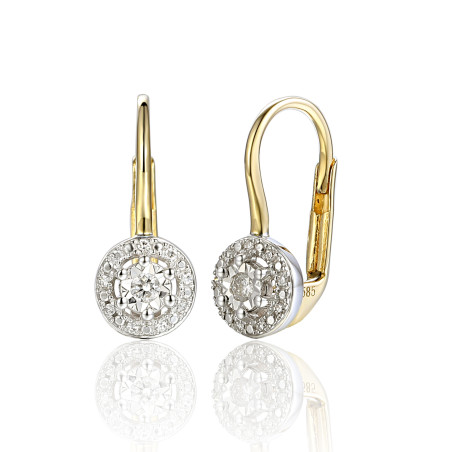 Kolczyki złote kółko z diamentami/ang.zap. AW 74954 YW próba 585