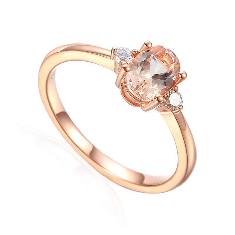 Kolczyki morganit 0,80ct+bryl.0,06ct/big. AW 37303 R-MO owal próba 585