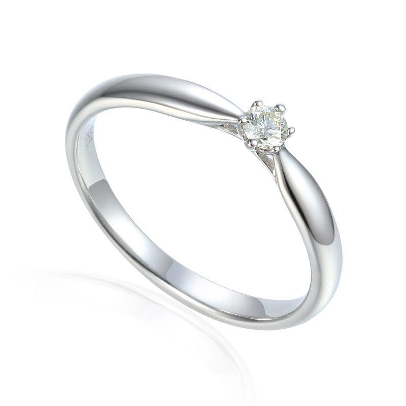 Pierścionek SOLITER 6ł -0,09ct AW 62567 W-0,09 białe złoto próba 585