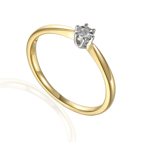 Pierścionek SOLITER TF Magic 6ł-0,14ct AW 70211 YW-0,14 próba 585