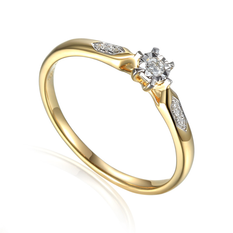 Pierścionek SOLITER Magic 6ł bis-0,08ct AW 73503 YW próba 585