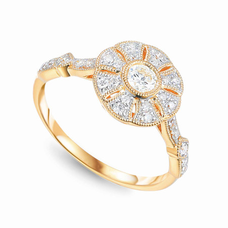 Pierścionek złoty WIKTORII z białymi diamentami AW 48534 Y próba 585