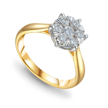 Złoty Pierścionek z Diamentem Luna 0.29ct pr. 585 - JubilerSezam.pl