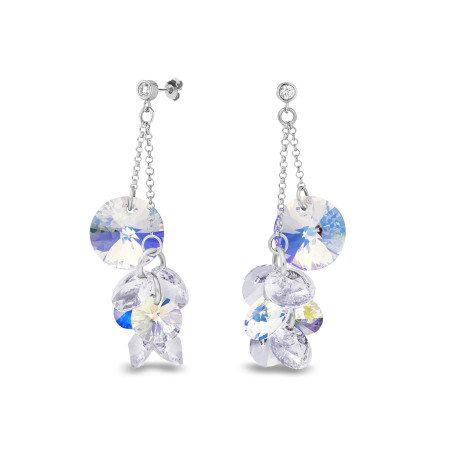 Kolczyki srebrne SPARK z kryształami/sztyft CQ KC64287AB próba 925