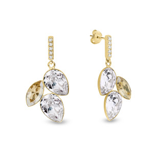 Kolczyki pozłacane z kryształami Swarovski/sztyft CQ KCG4320MIX1GS próba 925
