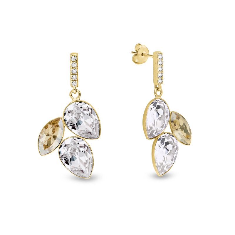 Kolczyki pozłacane z kryształami Swarovski/sztyft CQ KCG4320MIX1GS próba 925