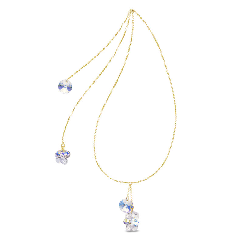 Naszyjnik pozłacany z kryształami CQ NG64287AB próba 925