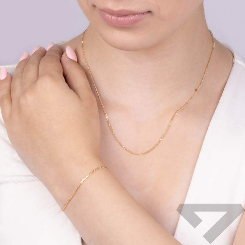 Łańcuszek złoty rombo podwójne BC 1430-025 próba 585