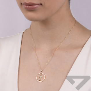 Krzyżyk złoty gładki w kółku AR X3TP1592 próba 375