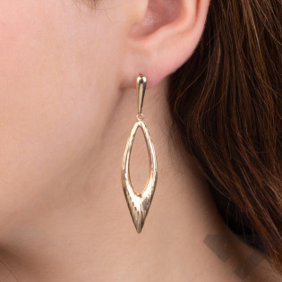 Kolczyki złote kropla ramka grawerowana/ang.zap. S3 BMK-01 próba 375