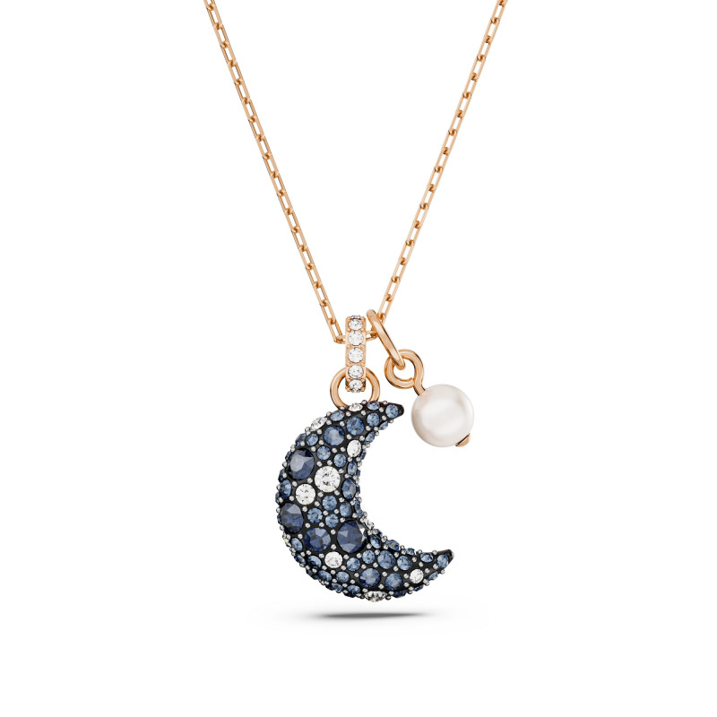 Wisiorek Swarovski Luna Kryształy Różowe Złoto - JubilerSezam.pl