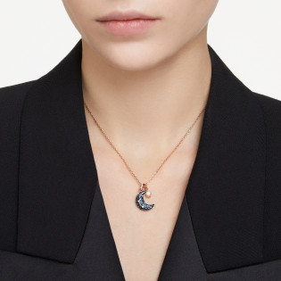 Wisiorek Swarovski Luna Kryształy Różowe Złoto - JubilerSezam.pl