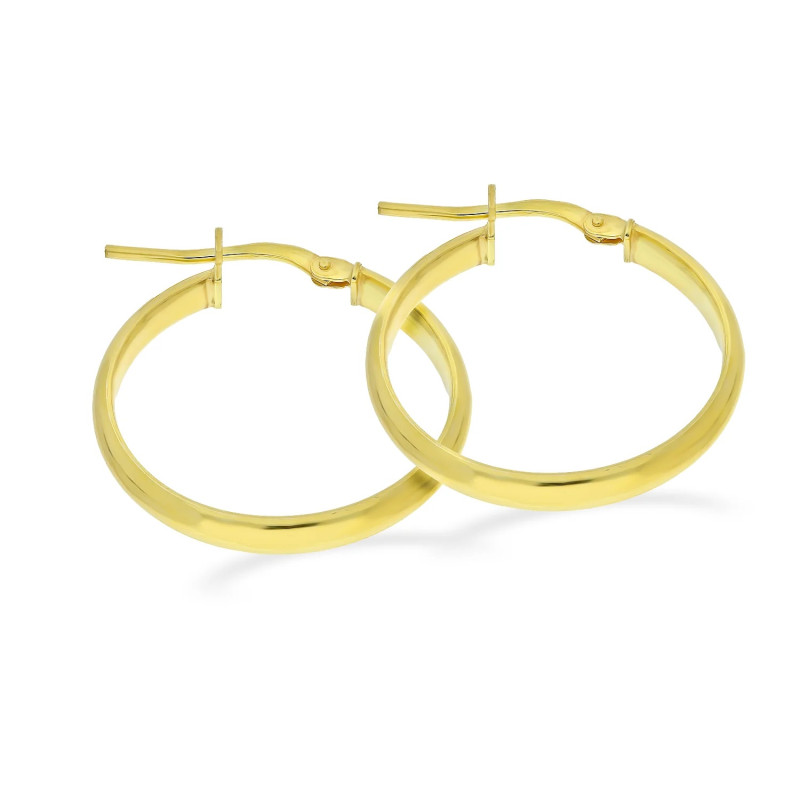 Kolczyki pozłacane kółka rurka płaska 20mm/ang.zap NI KDM-PŁ-20mm-4,00 ANG GOLD próba 925