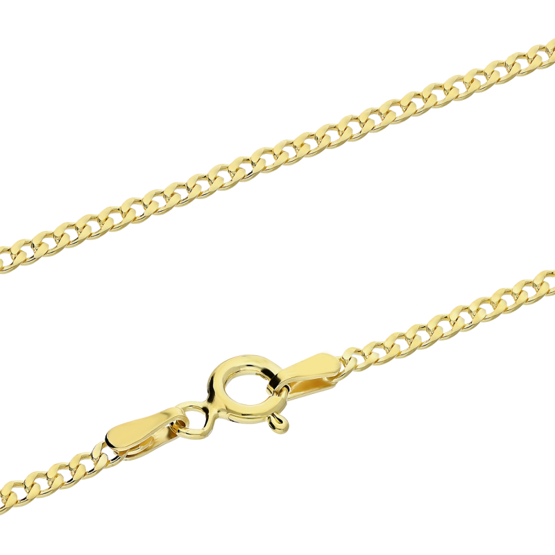 Łańcuszek srebrny pozłacany pancer