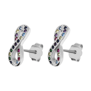 Srebrne Kolczyki Nieskończoność z Cyrkoniami pr. 925 - JubilerSezam.pl