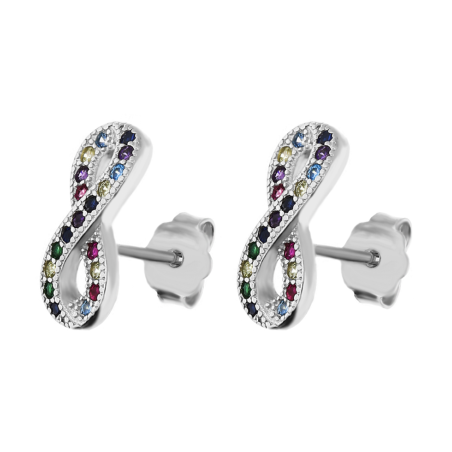 Kolczyki infinity mix cyr/sztyft DA HS719 próba 925