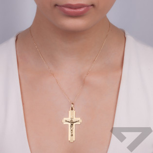 Krzyżyk złoty nakładany z wizerunkiem Pana Jezusa