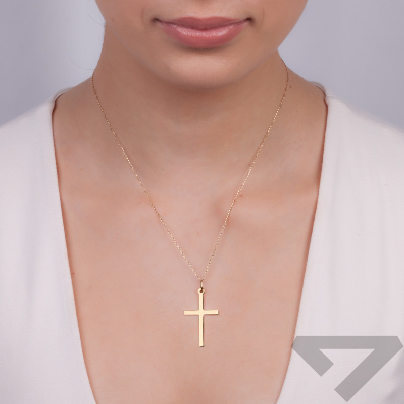 Krzyżyk złoty gładki z kwadratowymi ramionami CB C-892 próba 585