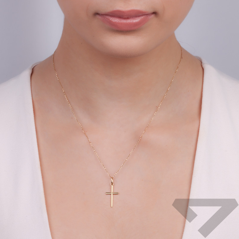 Krzyżyk złoty gładki z prostymi ramionami C-532 CB C-531 próba 585